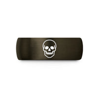 special presents for her – gunmetal & black tungsten classic human skull wedding band