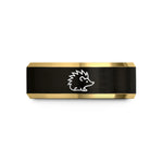 creative present ideas her – black & gold tungsten hedgehog wedding band