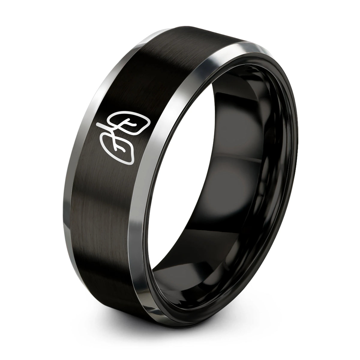 Womens Birthday Gift Ideas – black & silver tungsten lungs ring