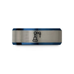 present ideas for her – blue & gray tungsten scara arm wedding band