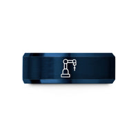 best birthday rings – blue tungsten scara arm wedding band