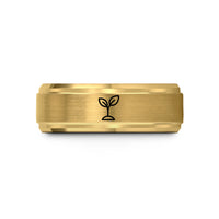 thoughtful presents for her – gold tungsten sprout wedding band