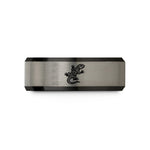 personalized bands for her – black & grey tungsten tribal lizard wedding band
