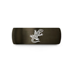 personalized bands for her – gunmetal & black tungsten tribal lizard wedding band