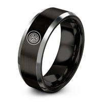 personalized presents for her – black & grey tungsten vinyl adapter ring