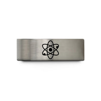 special presents for her – blue & gray tungsten atomic nucleus wedding band
