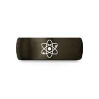unique birthday present ideas – gunmetal & blue tungsten atomic nucleus wedding band