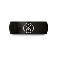 best friend present ideas – black tungsten clock icon heart wedding band