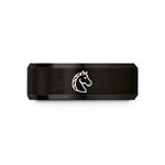 personalized jewelry for her – black tungsten mare wedding band