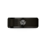 birthday presents for her – black tungsten peony line art wedding band
