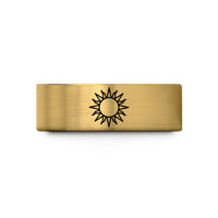 birthday present ideas mom – gold tungsten sun icon wedding band