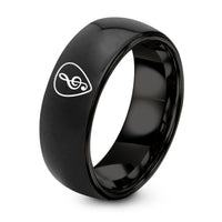 Womens Birthday Gifts for Mom – black tungsten teardrop clef ring