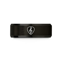 thoughtful presents for mom – black tungsten teardrop clef wedding band