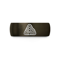 unique presents for her – gunmetal & blue tungsten topographic lines wedding band