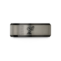 special presents for her – black & blue & grey tungsten speed skater crouch wedding band