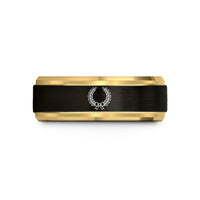 special anniversary presents wife – black & gold tungsten wreath branches wedding band