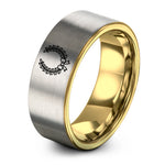 personalized rings for her – gold & grey tungsten wreath branches ring