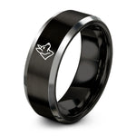 best birthday presents her – black & silver tungsten german shepherd ring