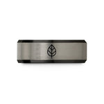 personalized jewelry for her – black & gray tungsten leaf wedding band