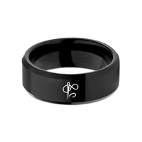 unique presents for ladies – black tungsten needle thread wedding band