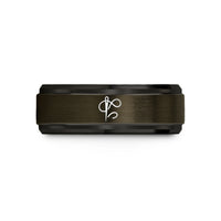 unique presents for ladies – gunmetal & black tungsten needle thread wedding band