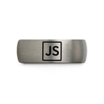 women's engraved silver ring – grey tungsten javascript wedding band