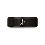 women’s tungsten wedding band – black tungsten sixteenth note wedding band