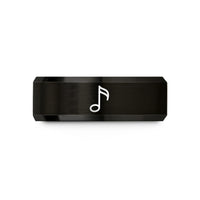 women’s tungsten wedding band – black tungsten sixteenth note wedding band