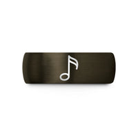 tungsten wedding band her – gunmetal & black tungsten sixteenth note wedding band
