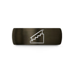 womens tungsten wedding band – gunmetal & blue tungsten stair set handrail wedding band