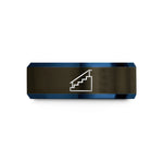 womens tungsten wedding band – gunmetal & blue tungsten stair set handrail wedding band
