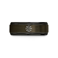 stylish women's tungsten band – gunmetal & black tungsten vegvisir compass wedding band