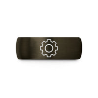 men’s tungsten bands – gunmetal & black tungsten cog wedding band