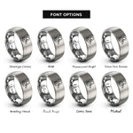 font options for inside engraving on gray wood block mallet rings