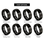 font options for inside engraving on black wood chisel rings