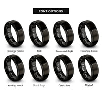 font options for inside engraving on black wood chisel rings