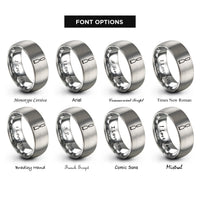 font options for inside engraving on grey wood chisel rings