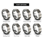 font options for inside engraving on silver wood chisel rings