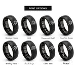 font options for inside engraving on black wood duck rings