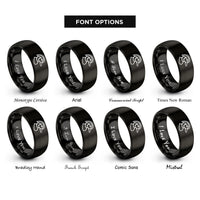 font options for inside engraving on black wood duck rings