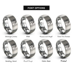 font options for inside engraving on grey wood duck rings