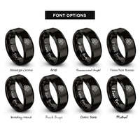 font options for inside engraving on black wood logs rings