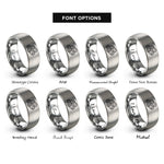 font options for inside engraving on gray wood logs rings