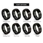 font options for inside engraving on black wood screw rings