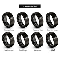 font options for inside engraving on black wood screw rings