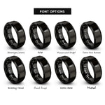 font options for inside engraving on black wood screw rings