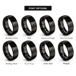 font options for inside engraving on black wooden burnisher rings