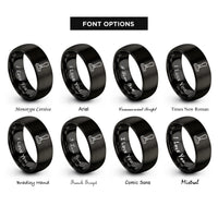 font options for inside engraving on black wooden burnisher rings