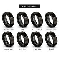 font options for inside engraving on black wooden burnisher rings