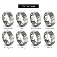 font options for inside engraving on gray wooden burnisher rings